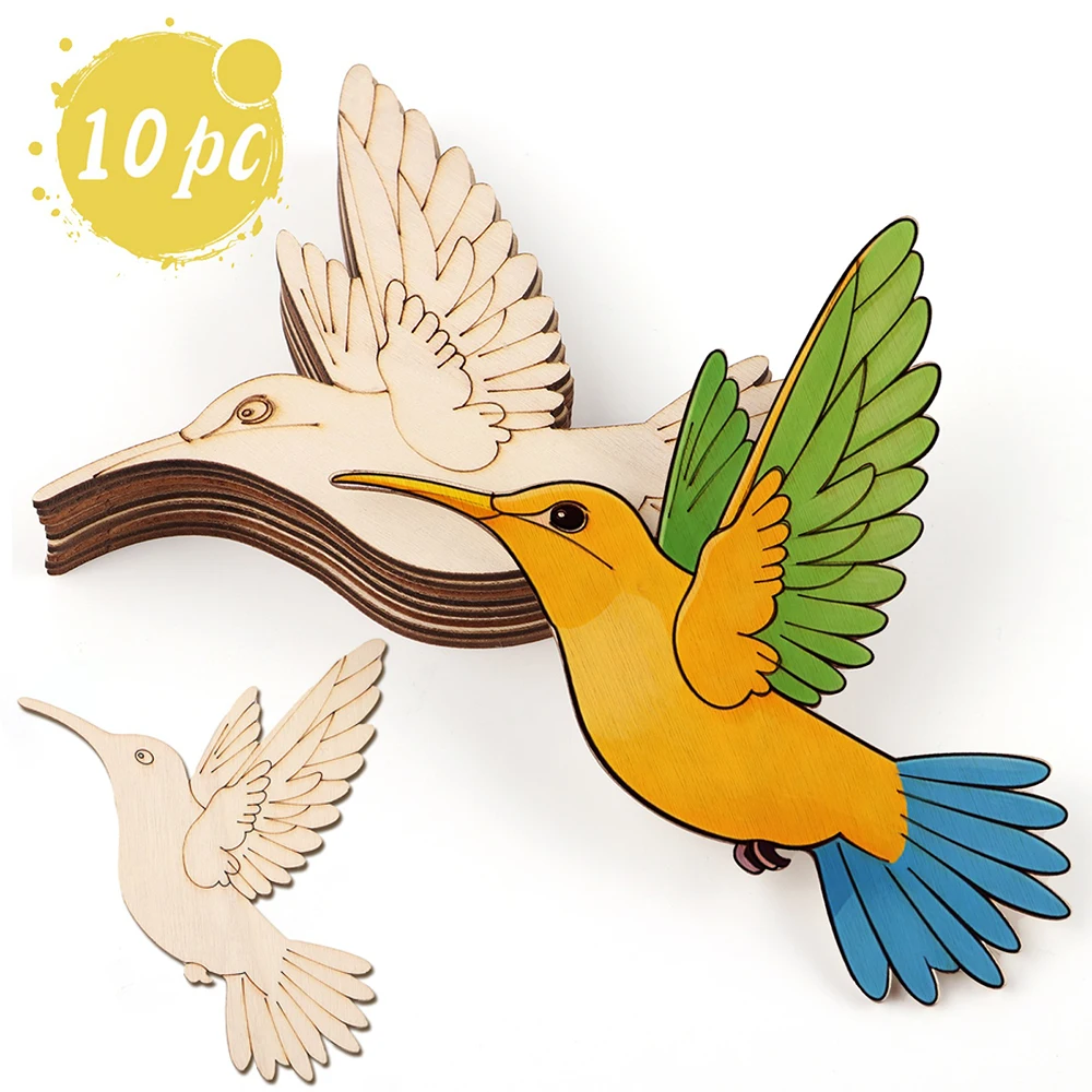 10pcs Unfinished Wood Animal B - Home Decor Painting ulasan dan harga