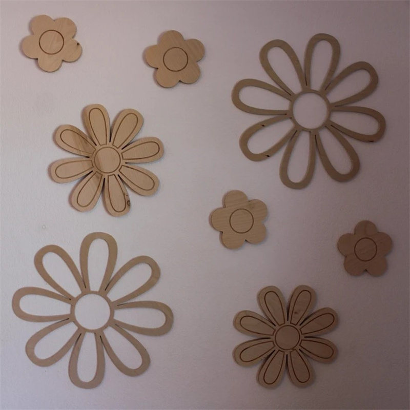Ins Wooden Daisy Wall Flowers  - Home Decor Korea ulasan dan harga