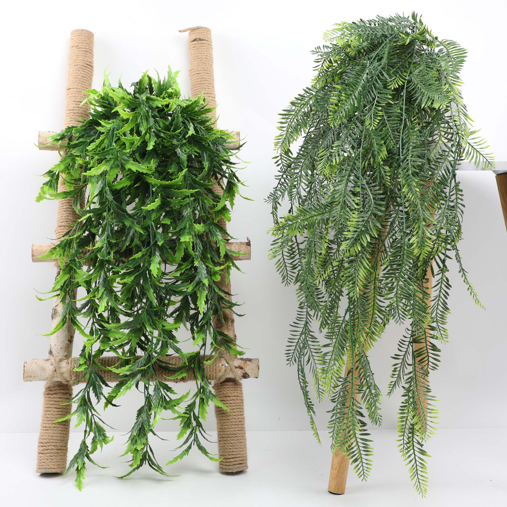 80CM Artificial Hanging Flower - Rattan Plant Basket ulasan dan harga