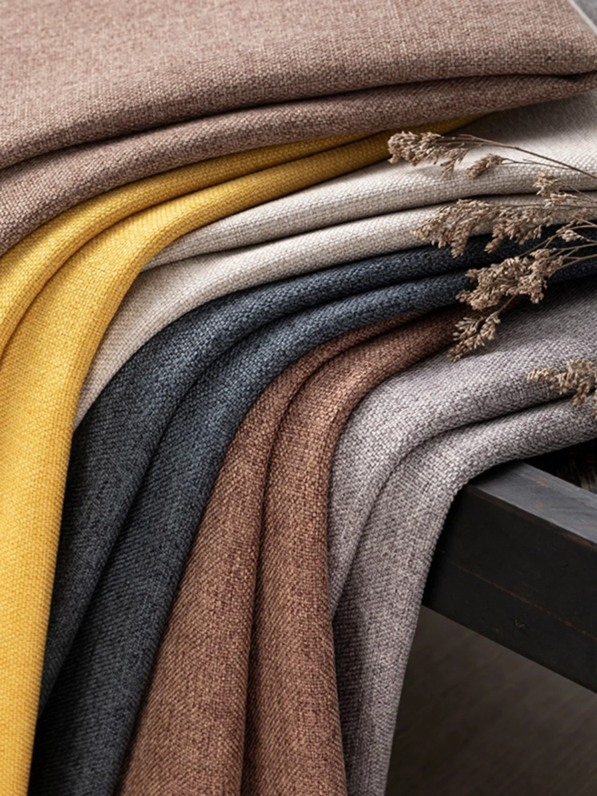 Thickened Plain Linen Fabric F - Linen Table Runner ulasan dan harga