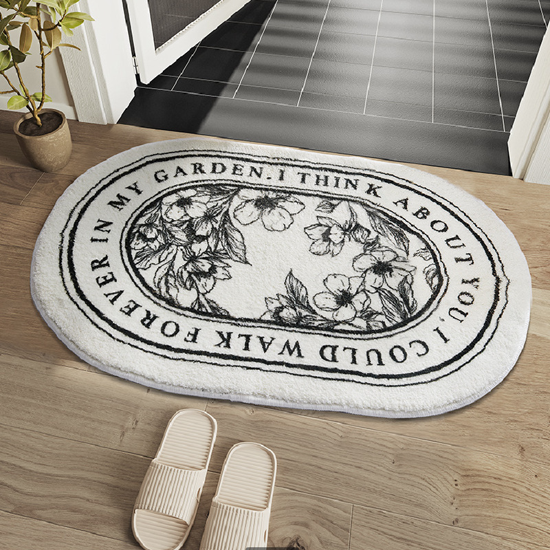 Non-Slip Bath Mat Floral Doorm - Home Decor Korea ulasan dan harga