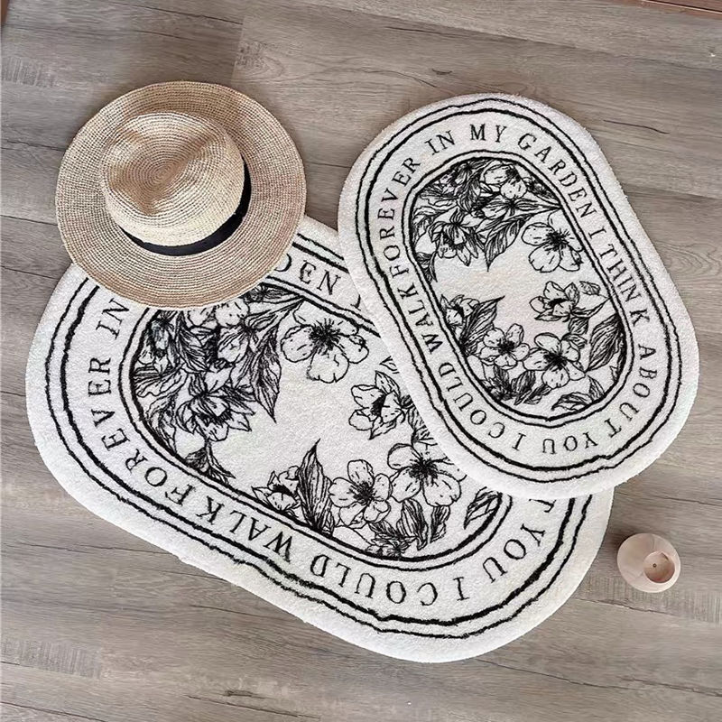 Non-Slip Bath Mat Floral Doorm - Home Decor Korea ulasan dan harga