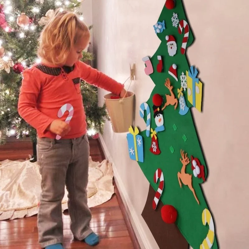 Kids DIY Felt Christmas Tree C - Home Decor Xmas Gifts ulasan dan harga