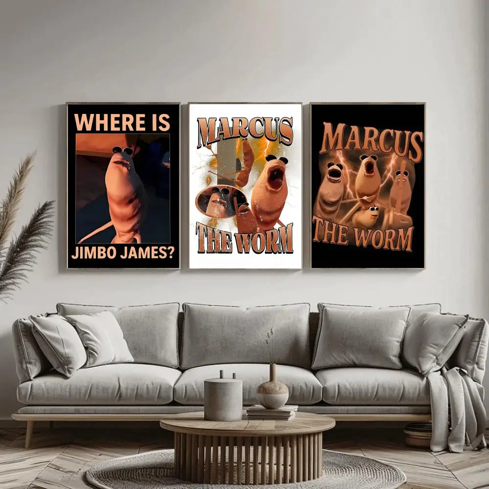The Worm Funny Marcus  Poster  - Home Decor Living Room Ideas ulasan dan harga