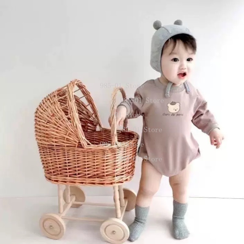Handwoven Wicker Bassinet Stro - Rattan Plant Basket ulasan dan harga