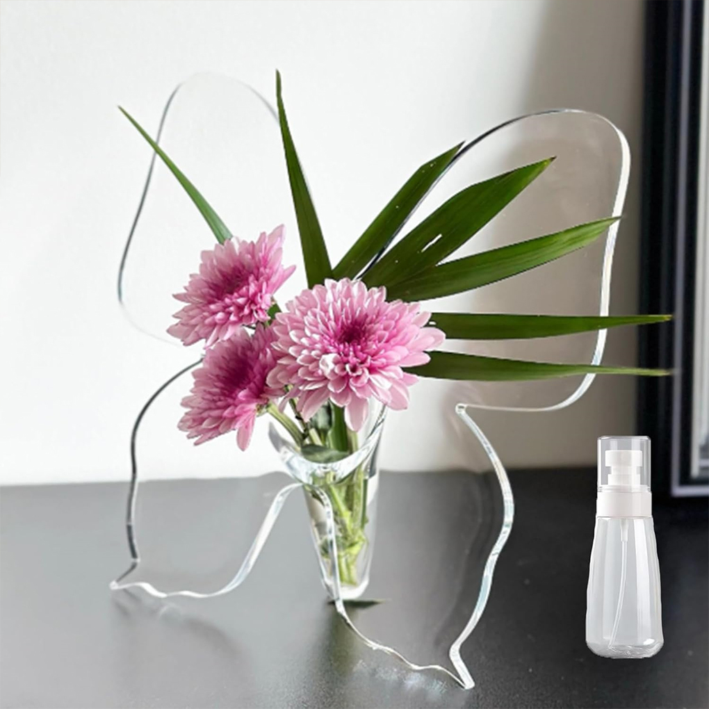 Transparent Butterfly Acrylic  - Home Decor Vase With Flowers ulasan dan harga