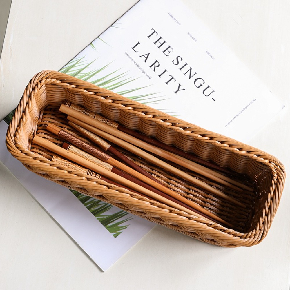 Imitation Rattan Storage Baske - Rattan Plant Basket ulasan dan harga