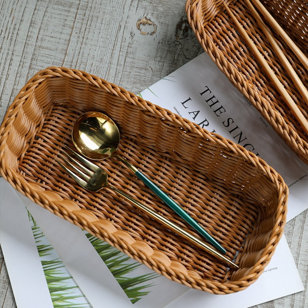 Imitation Rattan Storage Baske - Rattan Plant Basket ulasan dan harga