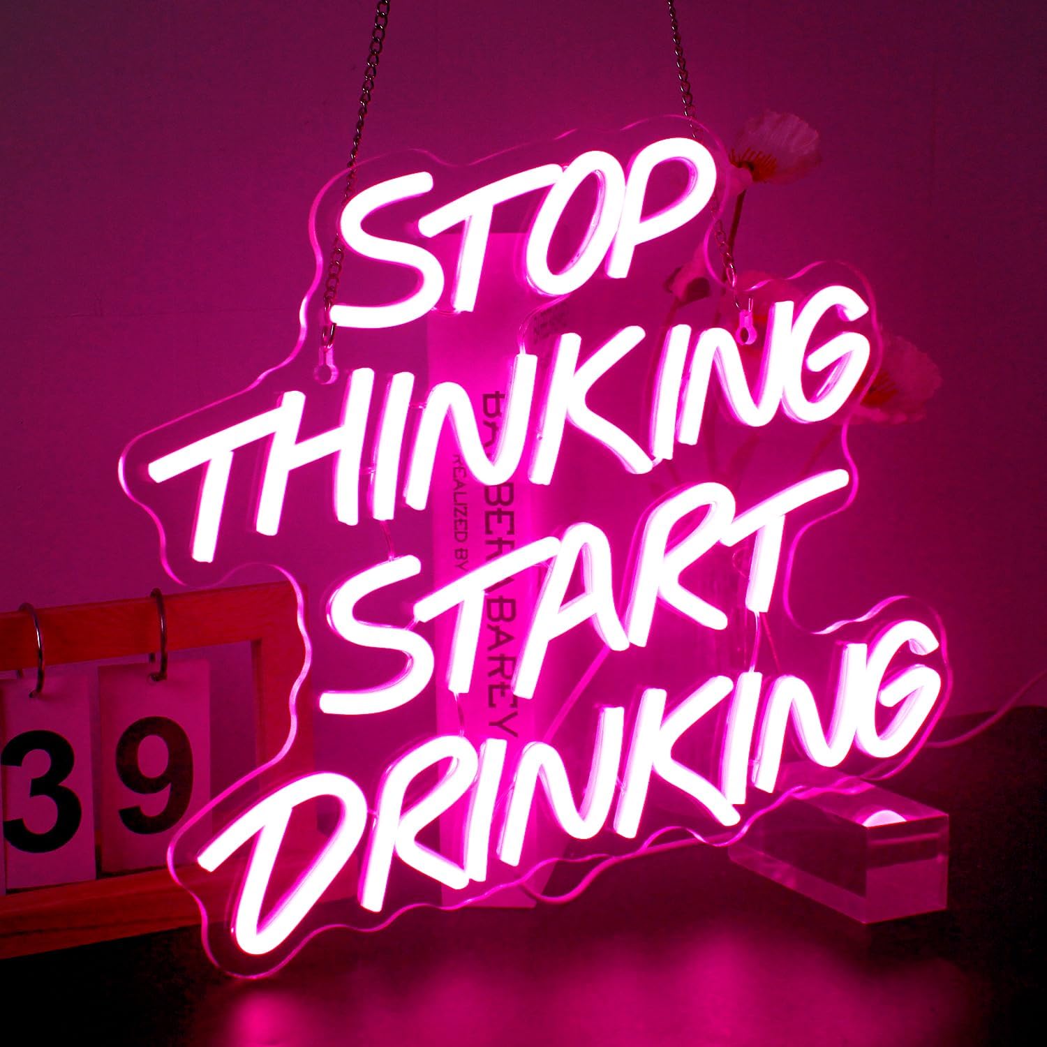 Stop Thinking Start Drinking H - Home Decor Quotes Ideas ulasan dan harga