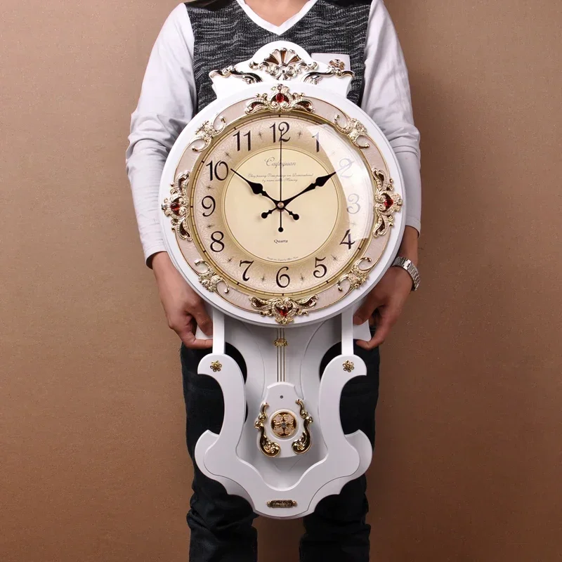 Nordic Large Wall Clock Wood V - Home Decor Living Room Ideas ulasan dan harga