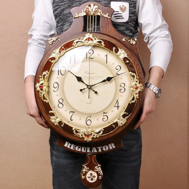 Nordic Large Wall Clock Wood V - Home Decor Living Room Ideas ulasan dan harga