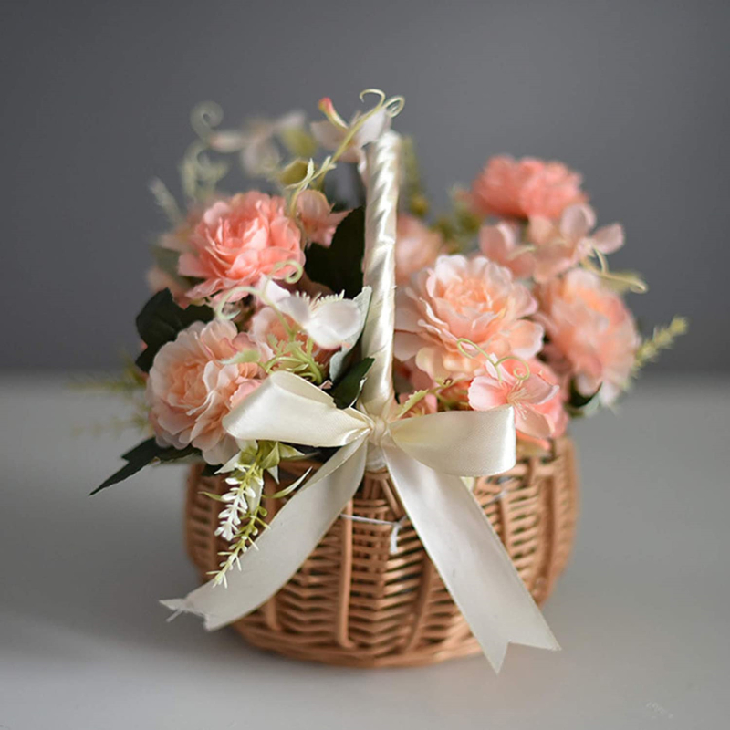 Handmade Storage Rack Woven Fl - Rattan Plant Basket ulasan dan harga