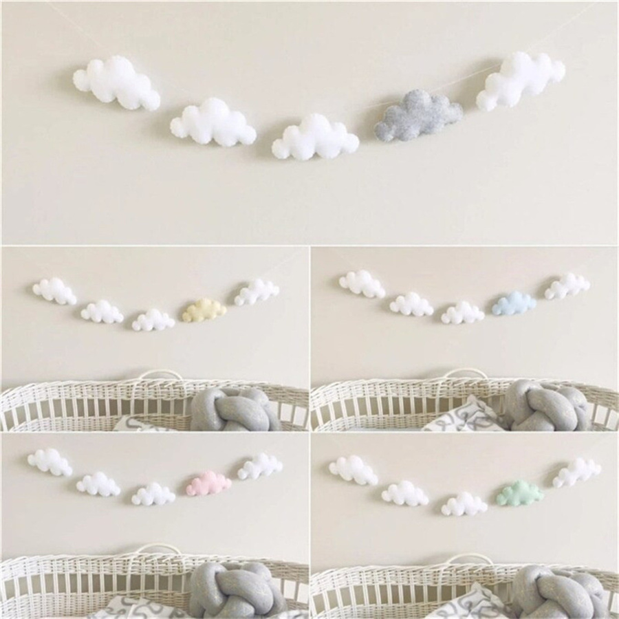 Nordic Felt Cloud Garlands Str - Home Decor Korea ulasan dan harga