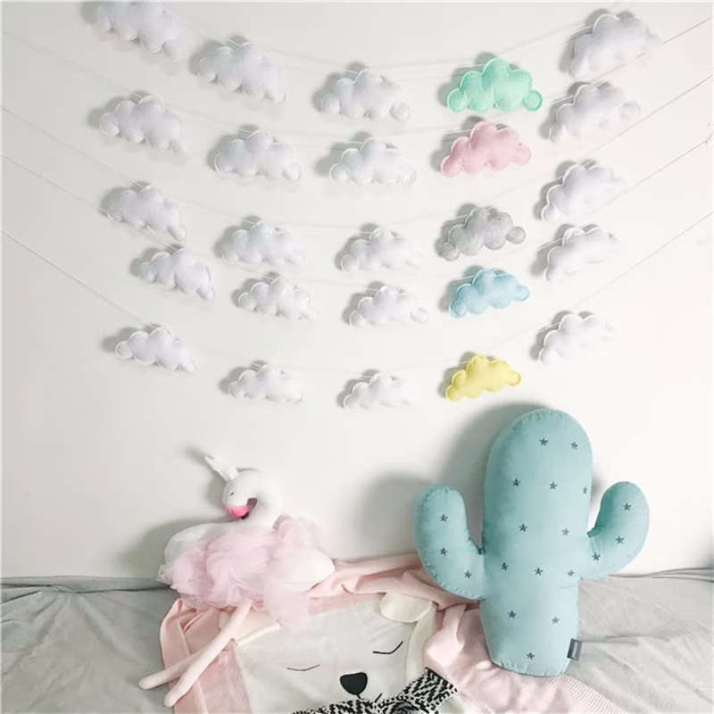 Nordic Felt Cloud Garlands Str - Home Decor Korea ulasan dan harga