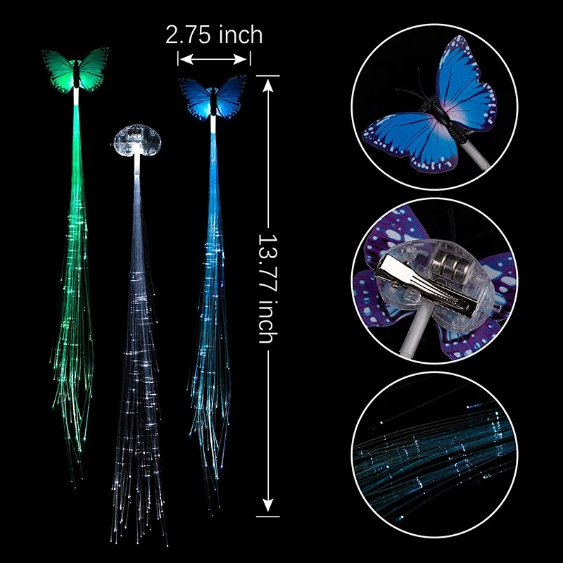 1-10PCS LED Glowing Hair Braid - Rope Light Decoration ulasan dan harga